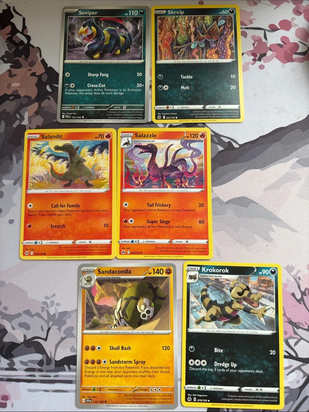 🦎 Reptile Pokémon Card Lot | Salazzle Seviper Sandaconda ✨5/$25✨